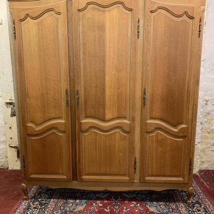 Elegant French Carved Oak Three Door Armoire/wardrobe - Now Sold