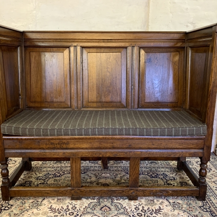 Fantastic Quality Antique Oak Panelled Back Settle/seat/bench - Now Sold