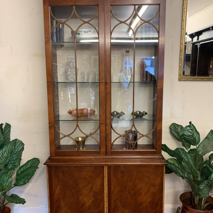 Stunning Quality Inlaid Mahogany Glazed Cabinet - Now Sold