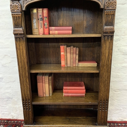 Outstanding Quality Carved Ipswich Oak Open Bookcase/bookshelves - Now Sold