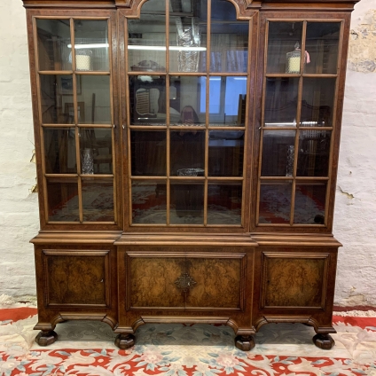Outstanding Quality Burr Walnut Brakefront Cabinet/bookcase/display - Now Sold