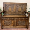 Fantastic Antique Carved Oak Monks Bench/seat/settle - Now Sold - Image 10
