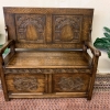 Fantastic Antique Carved Oak Monks Bench/seat/settle - Now Sold - Image 13