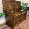 Fantastic Antique Carved Oak Monks Bench/seat/settle - Now Sold - Image 3