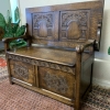 Fantastic Antique Carved Oak Monks Bench/seat/settle - Now Sold - Image 6