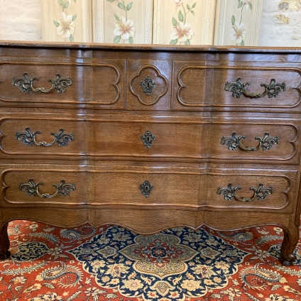 Fabulous Antique French Shaped Oak Commode/chest Of Drawers Circa 1900 - Now Sold