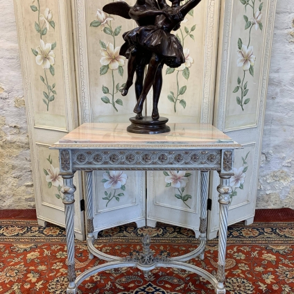 Fantastic French Carved Painted Marble Top Table - Now Sold