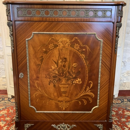 Outstanding Quality French Kingwood With Marquetry Inlay Single Door Drinks Cabinet - Now Sold