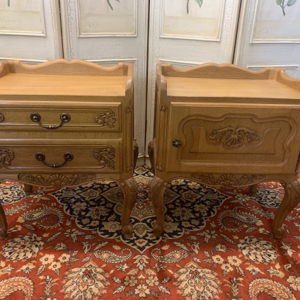 Fantastic Pair Of French Carved Oak Bedside Cabinets/drawers - Now Sold
