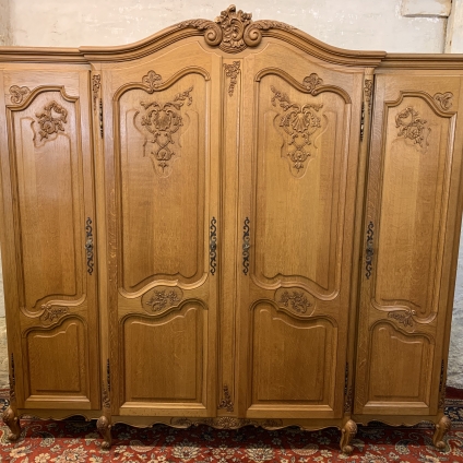 Fantastic Quality French Carved Oak Four-door Brakefront Armoire/wardrobe - Now Sold