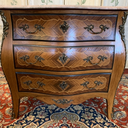Fantastic Quality French Kingwood And Ormolu Marble Topped Bombe Chest Of Drawer - Now Sold