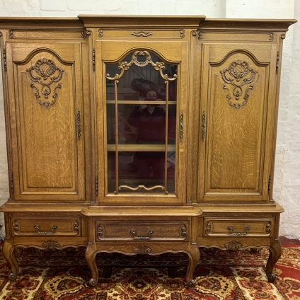 Outstanding Quality French Carved Oak Brakefront Cabinet/cupboard - Now Sold