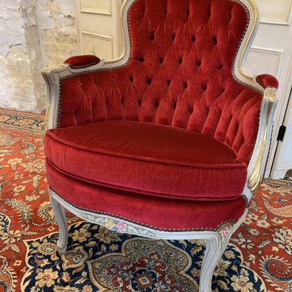Fabulous French Shaped Upholstered Armchair/bedroom Chair - Now Sold