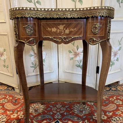 Beautiful Shaped French Marble Topped Side Table - Now Sold