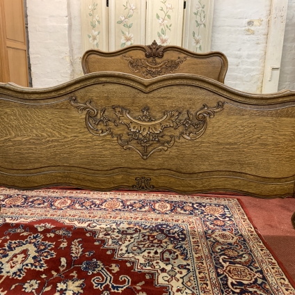 Outstanding Quality French Carved Oak Shaped Double Bed - Now Sold