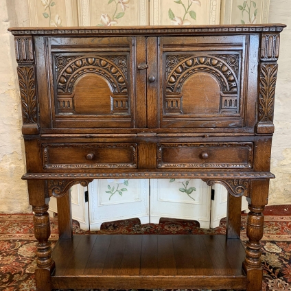 Outstanding Quality Titchmarsh And Goodwin Carved Oak Wine Cabinet/cocktail Cabinet - Now Sold