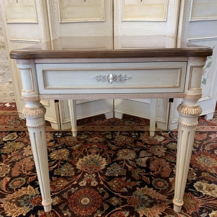 Outstanding Quality White And Walnut Coffee Table - Now Sold
