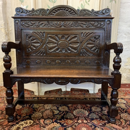 Outstanding Quality Victorian Carved Oak Hall Seat/settle - Now Sold