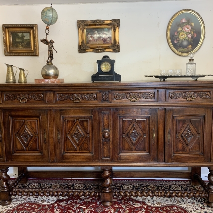 Impressive Antique Large Barley Twist Cabinet/cupboad - Now Sold