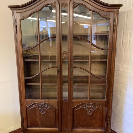Elegant Antique French Carved Oak Bookcase/display Cabinet - Now Sold