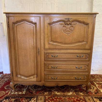 Fantastic Vintage Quality French Carved Oak Cupboard/cabinet/cocktail Bar - Now Sold
