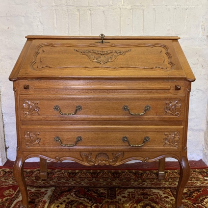 Fantastic Quality Elegant Vintage French Carved Oak Bureau/desk - Now Sold