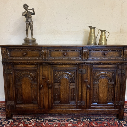 Fantastic Quality Carved Oak Titchmarsh And Goodwin Dresser/sideboard - Now Sold