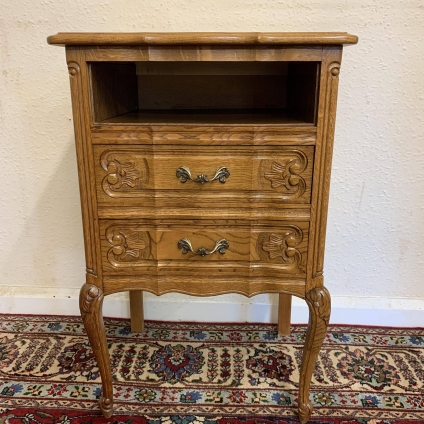 Neat Sized French Shaped Carved Oak Chest Of Drawers - Now Sold