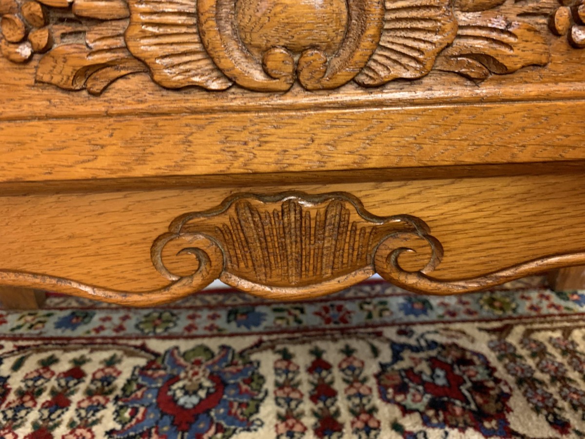 Elegant French Carved Oak Chest Of Three Drawers - Now Sold - Image 13