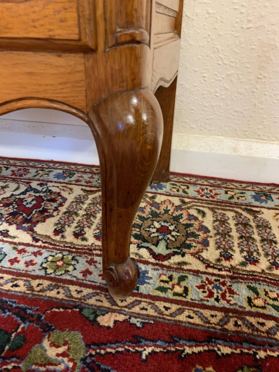 Elegant French Carved Oak Chest Of Three Drawers - Now Sold - Image 7