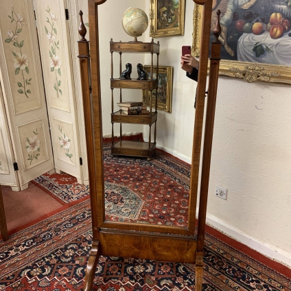 Quality Antique Walnut Framed Cheval Dressing Mirror Circa 1920 - Now Sold