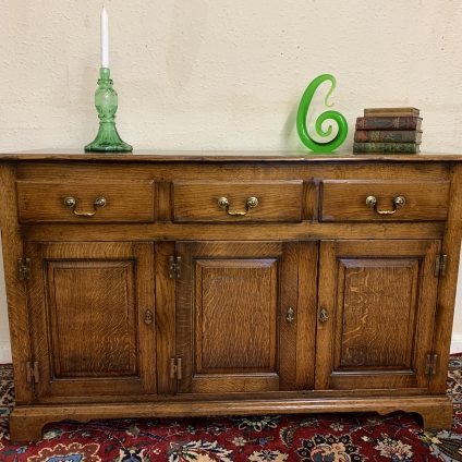 Outstanding Quality Solid Oak Three Door Dresser/sideboard - Now Sold