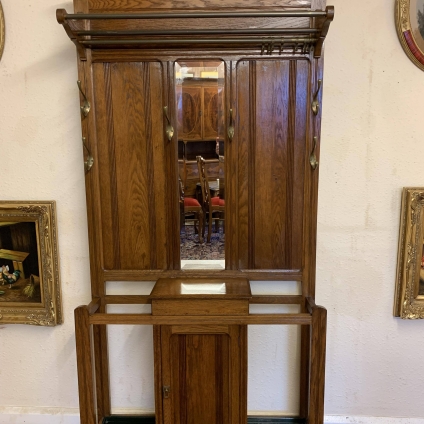 Fantastic Quality French Oak Mirrored Hall Stand - Now Sold