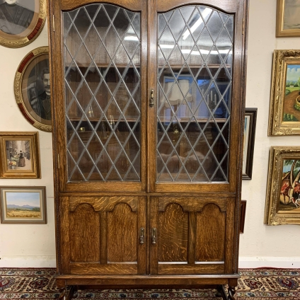 Fantastic Quality Tall Antique Oak Barley Twist Bookcase Circa 1925 - Now Sold