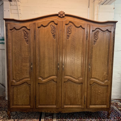 Fantastic Quality French Carved Oak Four-door Armoire/wardrobe - Now Sold