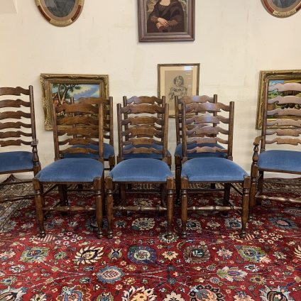 Outstanding Quality Set Of Eight Oak Ladderback Dining Chairs - Now Sold