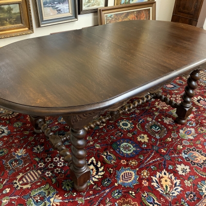 Fantastic Quality Antique Barley Twist Oak Extending Table Circa 1920 - Now Sold