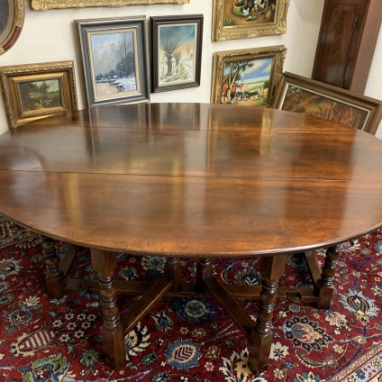 Outstanding Quality Oak Double Gate Leg Extending Dining Table - Now Sold