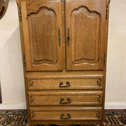 French Neat Size Two Door Cupboard/cabinet With Three Drawers - Now Sold