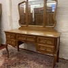 Elegant French Carved Oak Triple Mirror Dressing Table - Now Sold - Image 11