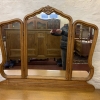 Elegant French Carved Oak Triple Mirror Dressing Table - Now Sold - Image 12