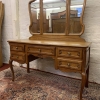 Elegant French Carved Oak Triple Mirror Dressing Table - Now Sold - Image 15