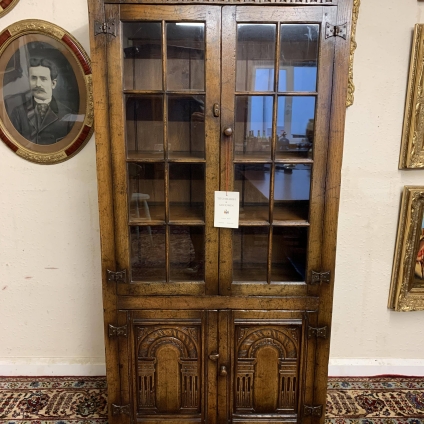 Outstanding Quality Carved Oak Titchmarsh And Goodwin Glazed Bookcase - Now Sold