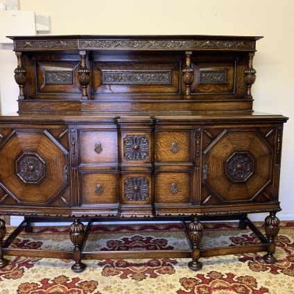 Outstanding Quality Antique English Carved Oak Sideboard/dresser - Now Sold