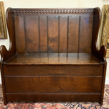 Outstanding Quality Oak Titchmarsh And Goodwin Box Settle/seat - Now Sold