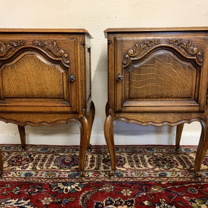 Fantastic Quality Antique French Pair Of Carved Oak Bedside Cabinets/tables - Now Sold