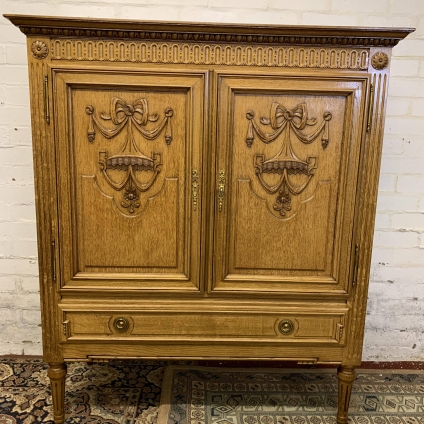 Outstanding Quality French Carved Oak Two-door Cabinet/cupboard - Now Sold