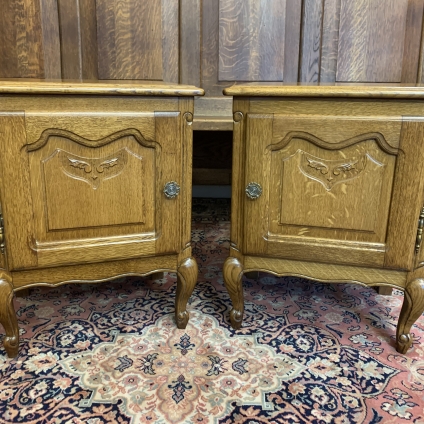 Fabulous Pair Of French Carved Oak Bedside Cabinets/tables - Now Sold