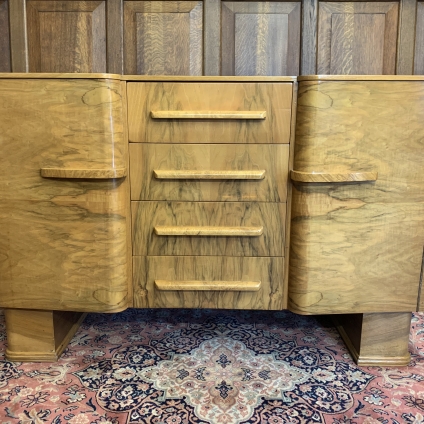Fabulous Compact Walnut Art Deco Sideboard By F H Marshall & Co "talent" Series - Now Sold