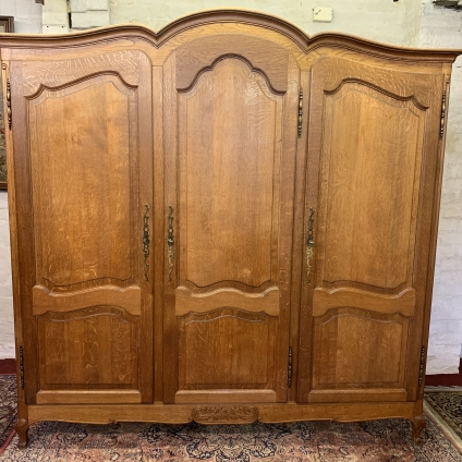 Outstanding Quality French Shaped Oak Three Door Armoire/wardrobe - Now Sold